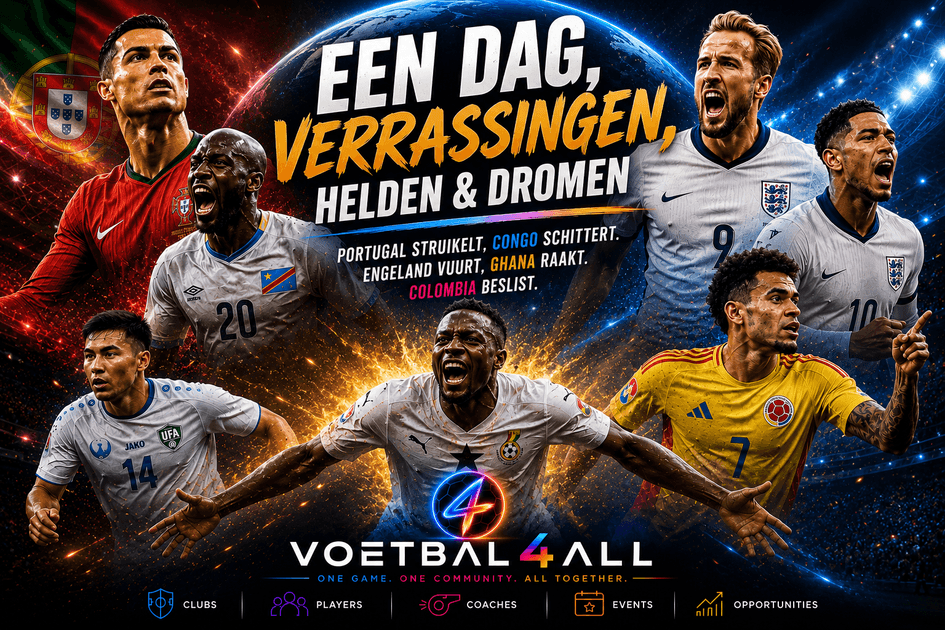 Portugal opent WK-dag, Congo verrast met gelijkspel