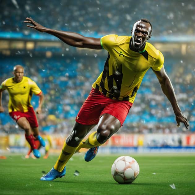 Usain Bolt geeft fictieve aftrap bij Monaco-OM